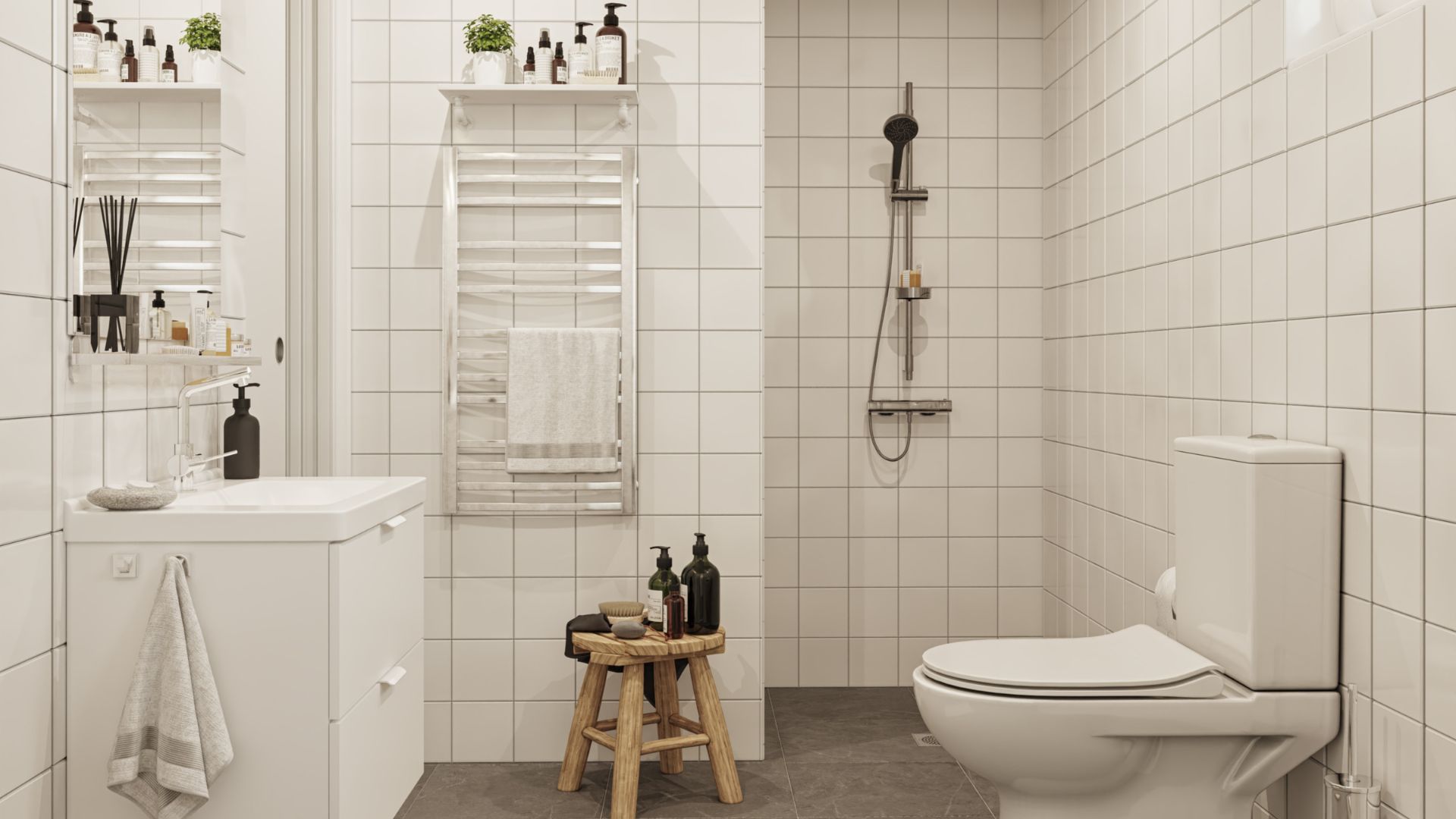 Fjällstuga badrum